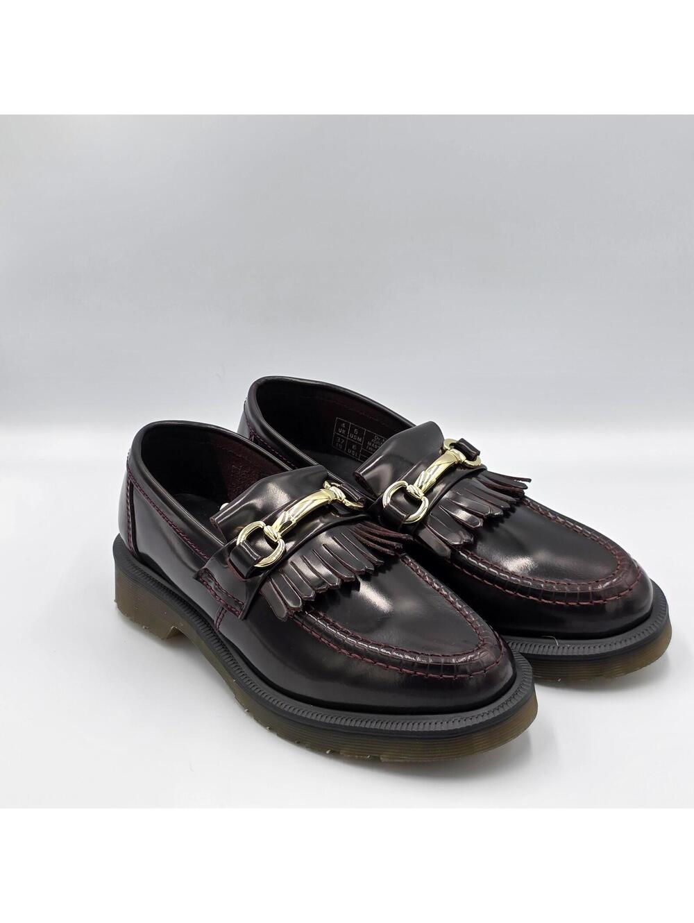Dr Martens Adrian Snaffle Smooth Leather Kiltie Loafers Cherry Size M5/W6 New
